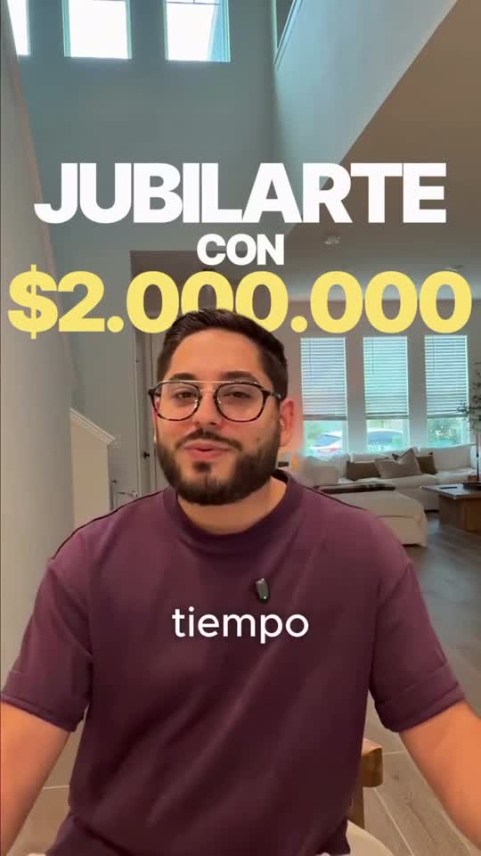 Captura del reel: Papá con Metas en su sala, con el texto «JUBILARTE CON $2.000.000» en pantalla